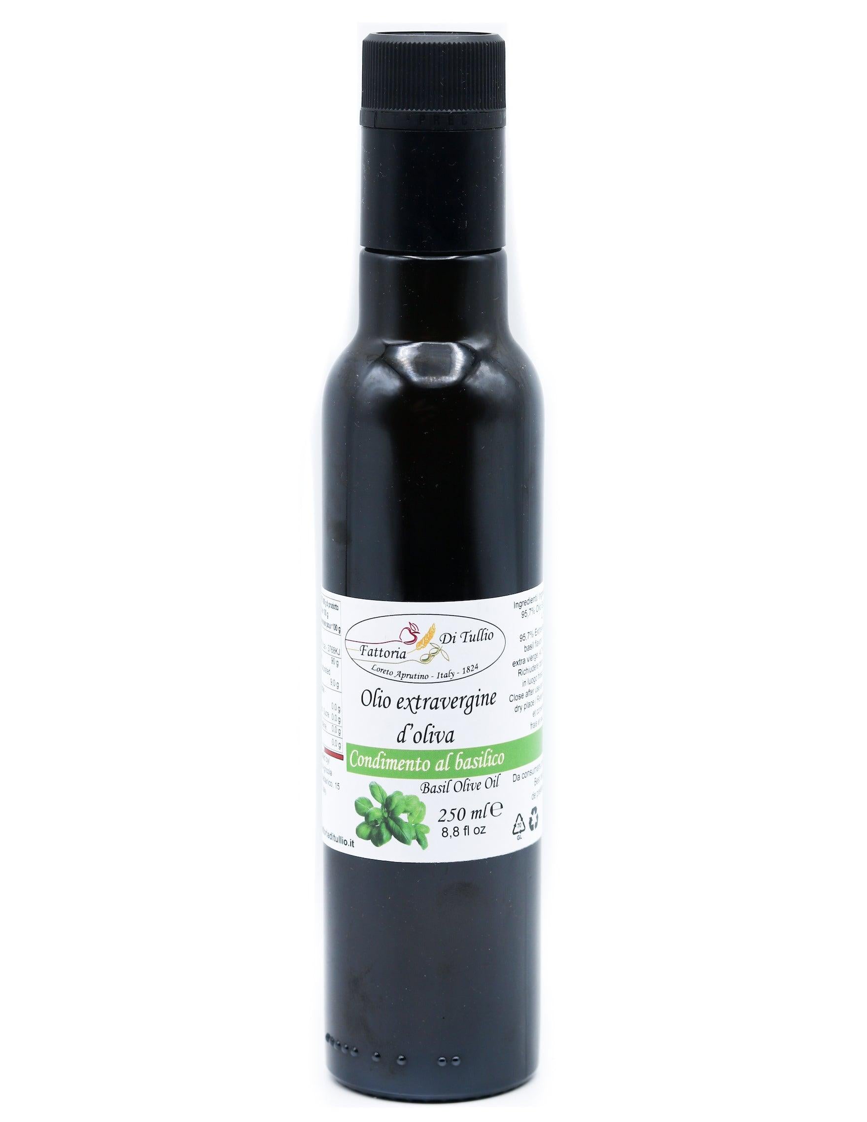 Huile d'olive aromatisé au basilic 250ml - Abruzzo&Co