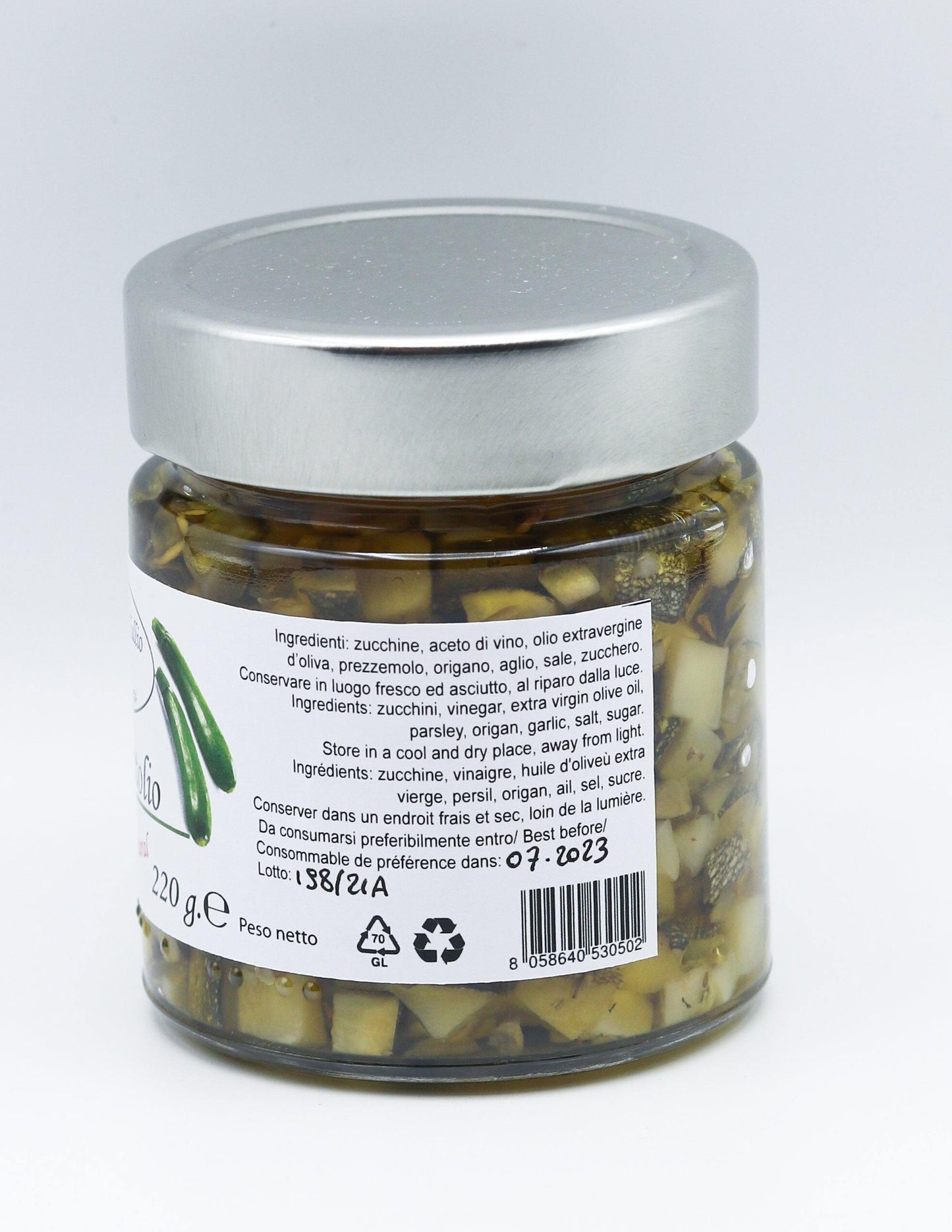 Courgettes sous huile - 220g - Abruzzo&Co