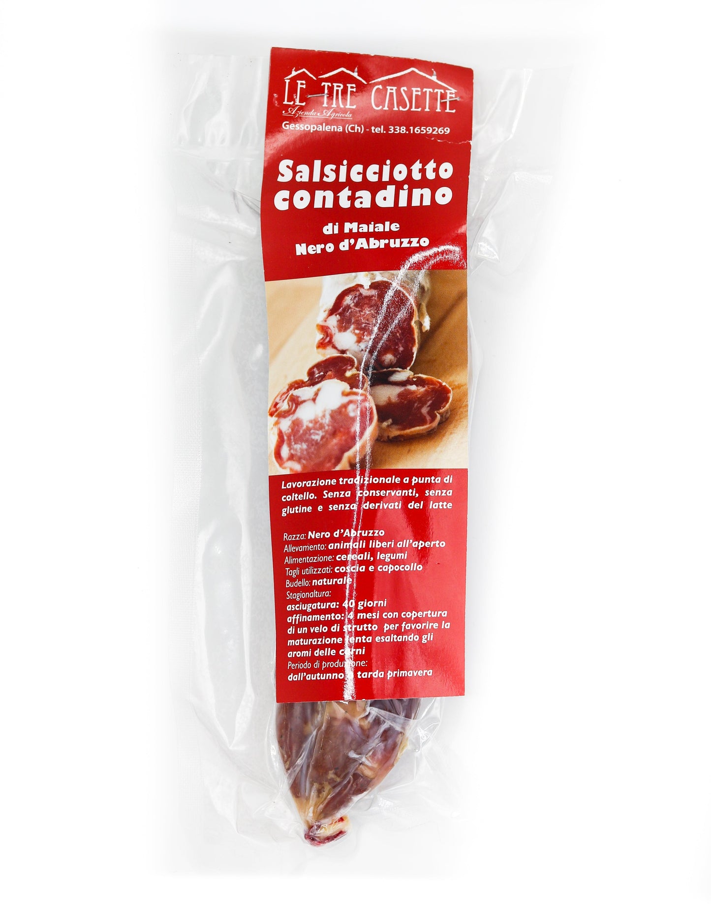Saucisson de porc noir fermier  - 350g environ - Abruzzo&Co